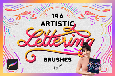 146 Artistic Lettering Brushes for Procreate