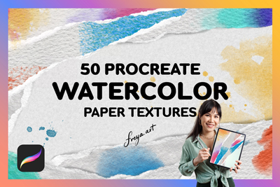 50 Watercolor Paper Textures Brushes for Procreate
